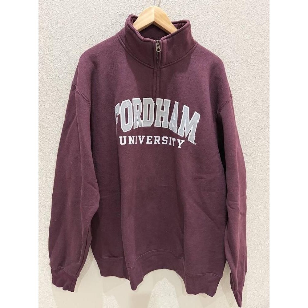 JanSport Fordham University Quarter Zip Sweatshirt XL Maroon Embroidered